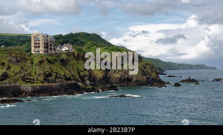 North Devon Coast & Torrs Park viewed from Capstone Hill, Ilfracombe, Devon, UK Stock Photo