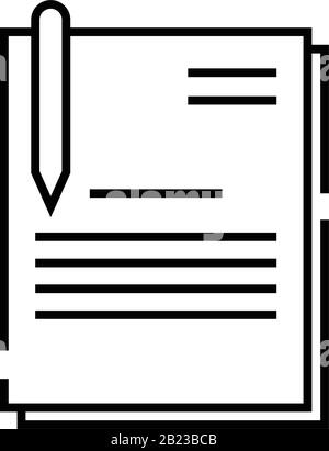 Personal notes line icon, concept sign, outline vector illustration, linear symbol. Stock Vector