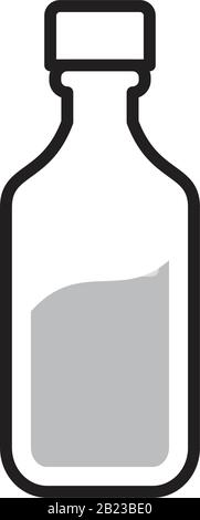 Bottle of glass for liquid icon template black color editable. Bottle of glass for liquid icon symbol Flat vector illustration for graphic and web des Stock Vector