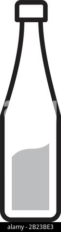 Bottle of glass for liquid icon template black color editable. Bottle of glass for liquid icon symbol Flat vector illustration for graphic and web des Stock Vector