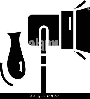 Film production black icon, concept illustration, vector flat symbol, glyph sign. Stock Vector