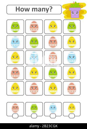 How many counting game with easter eggs for kids, educational maths
