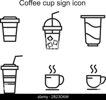Coffee cup sign icon template black color editable. Coffee cup sign icon symbol Flat vector illustration for graphic and web design. Stock Vector