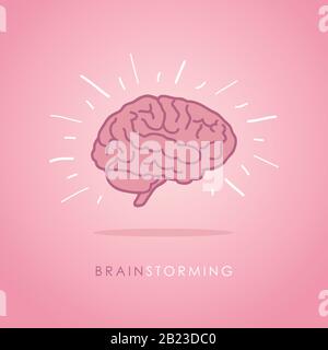 human brain icon brainstorming concept vector illustration EPS10 Stock Vector