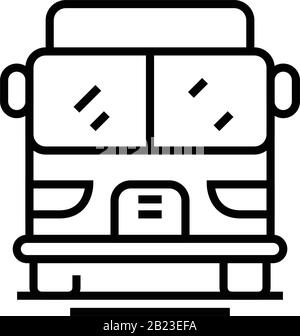 Passenger bus line icon, concept sign, outline vector illustration, linear symbol. Stock Vector