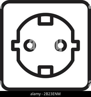 Plug socket icon template black color editable. Plug socket icon symbol Flat vector illustration for graphic and web design. Stock Vector