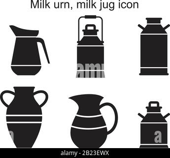 Milk urn, milk jug icon template black color editable. Milk urn, milk jug icon symbol Flat vector illustration for graphic and web design. Stock Vector