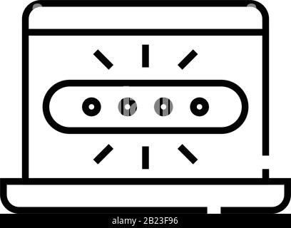 Password changing line icon, concept sign, outline vector illustration, linear symbol. Stock Vector