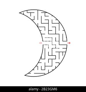 Abstract labyrinth. Simple flat vector illustration isolated on white background Stock Vector
