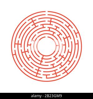 Abstract round maze. An educational game for children and adults. Simple flat vector illustration isolated on white background Stock Vector