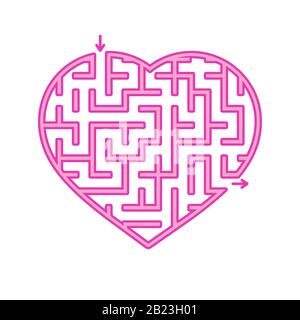 Labyrinth heart. Simple flat vector illustration isolated on white background Stock Vector