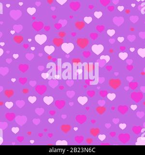 Colorful seamless pattern of cute hearts. Can be used for printing on fabric or paper. Simple flat vector illustration. Stock Vector