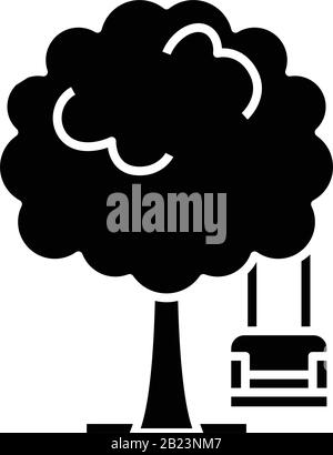 Gerden tree black icon, concept illustration, vector flat symbol, glyph sign. Stock Vector