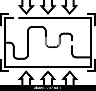 Elastic force icon set in flat and line style. Law of physics symbol ...