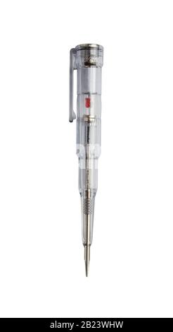 Indicator screwdriver isolated on white Stock Photo