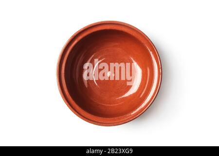 Clay cup. Top view. Stock Photo