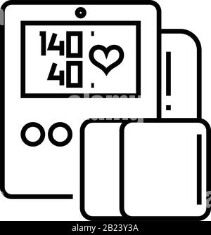 Pressure measurement line icon, concept sign, outline vector illustration, linear symbol. Stock Vector