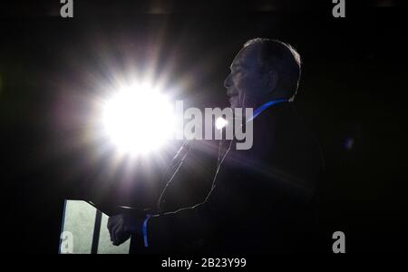 Virginia, USA. 29th Feb, 2020. Democratic presidential candidate Mike Bloomberg speaks at a campaign rally in McClean, Virginia on Saturday, February 29, 2020. Photo by Kevin Dietsch/UPI Credit: UPI/Alamy Live News Stock Photo