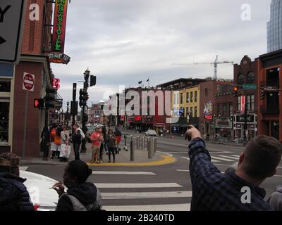 Tourist Pointing, Nashville, Tennessee Stock Photo