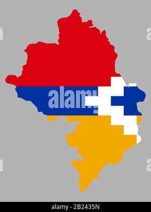 Artsakh Nagorno Karabakh Republic Map Flag Vector Stock Vector