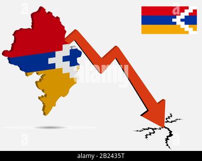 Artsakh Nagorno Karabakh Republic economic crisis vector Stock Vector