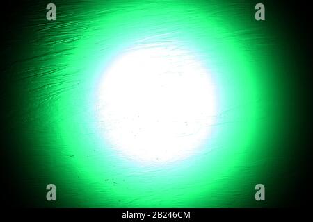 green light circles light effect, shine round frame with green light circles with space for your message Stock Photo