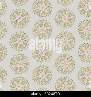 christmas berries wreath seamless vector pattern Stock Vector