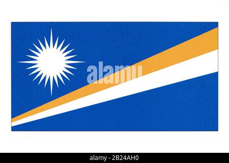 National flag of the Marshall Islands. Stock Photo
