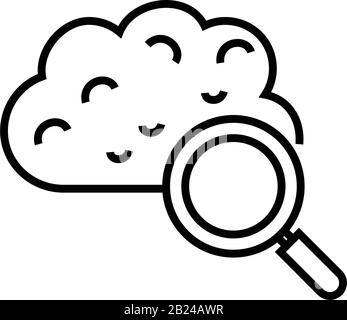 Reserching line icon, concept sign, outline vector illustration, linear symbol. Stock Vector