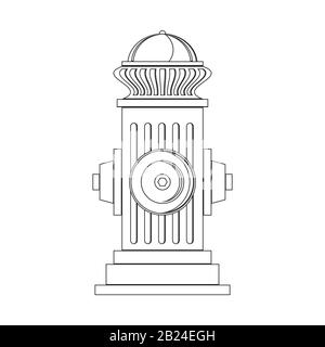 Fire Hydrant Icon Isolated on White Background. Flat Style Logo for Fire Fighting Stock Vector