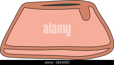 Women's cosmetic bag in cartoon style isolated on white background. Sign icon. Vector simple illustration. Usable as icon or symbol. Decoration elemen Stock Vector