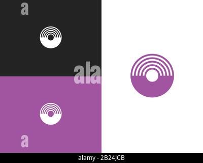 Letter U and O logo template. Corporate identity design element. Abstract logo for business company. Stock Vector