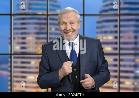 Portrait of an senior top manager in business center. Stock Photo