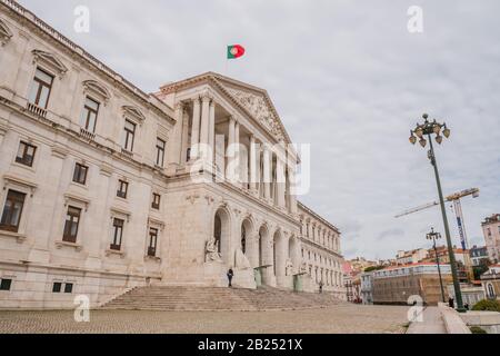 São Bento Palace in Lisbon is the seat of the Assembly of the Portuguese Republic, the parliament of Portugal. Originally constructed in 1598, São Ben Stock Photo