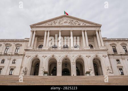 São Bento Palace in Lisbon is the seat of the Assembly of the Portuguese Republic, the parliament of Portugal. Originally constructed in 1598, São Ben Stock Photo