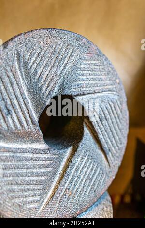 Chocolate grinding stone for Mexican-Style American Craft Chocolate Stock Photo