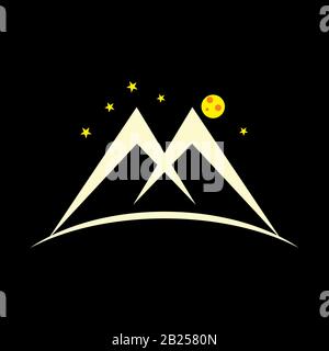 letter m mountain simple logo vector Stock Vector