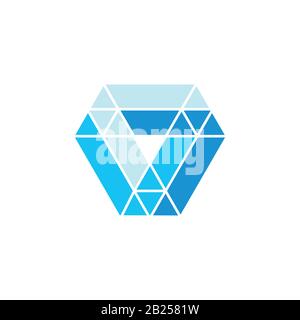 triangle 3d geometric gradient logo vector Stock Vector
