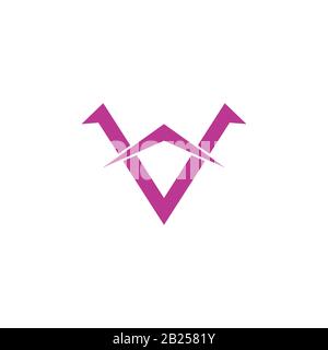 letter v arrow plane simple logo vector Stock Vector