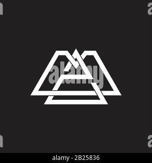letter m2 simple geometric line overlap logo vector Stock Vector
