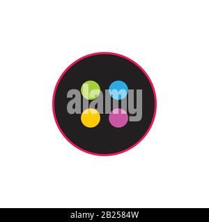 button simple geometric symbol logo vector Stock Vector