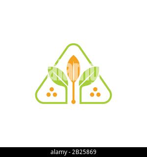 leaf and wheat abstract triangle logo vector Stock Vector