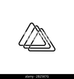 triangle line linked overlapping logo vector Stock Vector