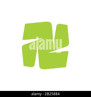 abstract letter n green circle motion logo vector Stock Vector