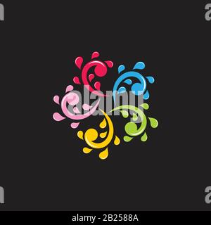water swirl splash rotation motion logo vector Stock Vector