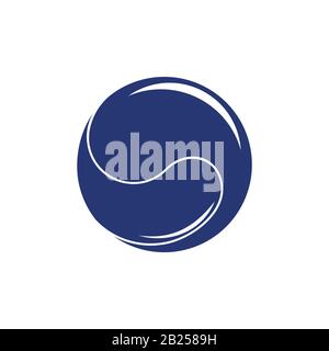 shine curves ball 3d flat logo vector Stock Vector