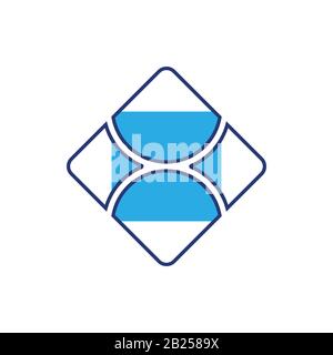 number 8 square geometric linear logo vector Stock Vector