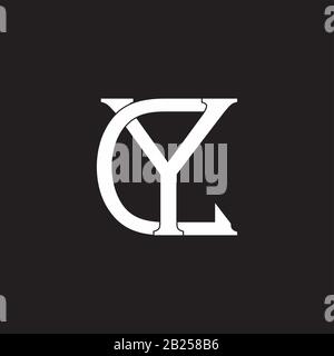 letter yc symbol overlapping flat design logo vector Stock Vector