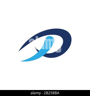 letter pd curves motion logo vector Stock Vector