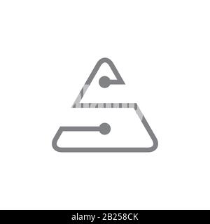 letter s triangle linked dots logo vector Stock Vector